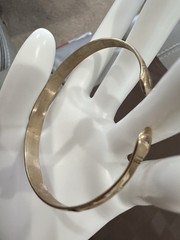 Vintage Brass Deity Torque Cuff Bangle – Hand-Engraved Bracelet, 7.25″