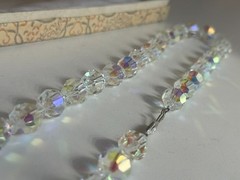 Vintage Chinese Cloisonne Clear Glass Beaded Necklace 22.5 ‘