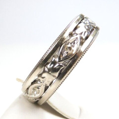 Antique Art Deco Diamond Wedding Band 14KW Ring Size 6 UK-L1/2 EGL USA 5.55 MM