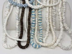 Vintage Y2K 90s Puka Shell Heishi Necklace Lot (10) Surfer Hawaiian Summer Beach