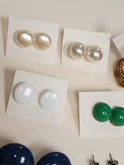 Earrings Mixed Lot Of 13 Pairs Pierced Various Colors