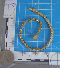 Sterling Silver Gold Wash CZ “S” Link Tennis Bracelet 7.5″ (To)