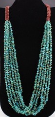 😍SZ Sally C 6 Strand Turquoise Nugget Layered Waterfall Statement Necklace 30″