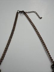 Vintage Style Bronze Filigree Floral Bib Necklace Statement Boho Cottagecore