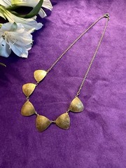 Vintage MCM Albert Scharning Enamel 935 Silver Gold Wash Station Necklace