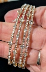 Vintage To Now Silver And Gold Tone Clear Rhinestone Jewelry Lot Of 17 Pieces