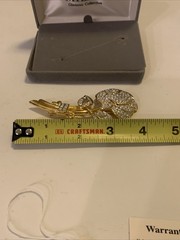 Vtg Nolan Miller Large 4″ Pave`Crystal Rose Pin Brooch 4″ W/ Box & COA NEW