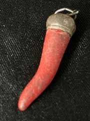 Vintage Red Coral Silver Cornicello Charms Lot 3 Lucky Italian Horn Amulets