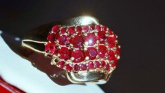10k yellow gold ring 1.40ct natural, treated ruby size 8 vintage 4.27gr N3724