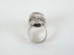 Heavy Sterling Silver 925 Rutilated Quartz Chunky Statement Ring Size 7