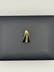 VINTAGE Bernard K. Passman 18K Black Coral & Natural Diamonds Pendant 6 Grams