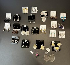 Lot of Jewelry Vintage To Modern Earrings Rhinestone, Sterling, Turquoise & More