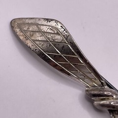 Teka Theodor Klotz Old Art Nouveau 835 Silver Bow Brooch Pin Engraving Handmade