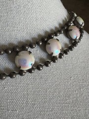 Vintage De Luxe NYC A’Dam Opalescent Glass Carbochon Choker Necklace Indie