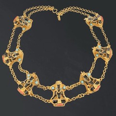 Vintage 🖤 Tibetan Nepalese Turquoise Coral CHOKER Buddha Goddess BRASS Necklace