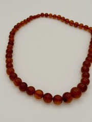 Antique Vintage Estate Jewelry HONEY Cherry BALTIC AMBER NECKLACE 74+ Grams