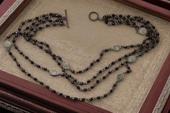 Antique Victorian Religious Multi Strand Drape Necklace Togggle Clasp Beautiful