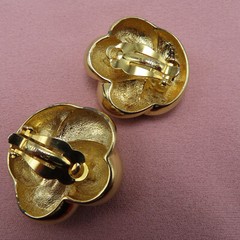 F.O. Fernando Originals Earrings Vintage Gold 1.25 in Nuggets Statement 178f
