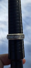 Vintage Men’s 925 Sterling Silver Greek Key Fidget Spinner Band Ring US Size 14