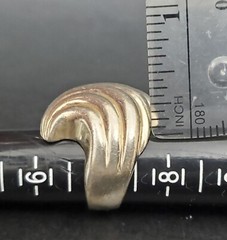 4 Sterling Silver Rings Modernist & Wide Free Form Rings Size 7-7.5