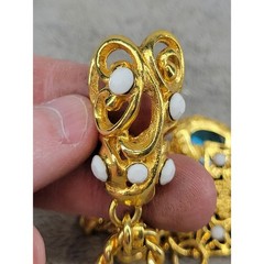 Jose & Maria Barrera Vintage 24K Gold Plated Multi-Charm Statement Bracelet