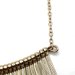 Brutalist Modernist Textured Fringe 16” Collar Geometric Gold Necklace (G1)