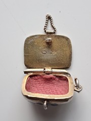 Antique Art Deco Egyptian Revival Silver 800 Enamel Moses Basket Pendant