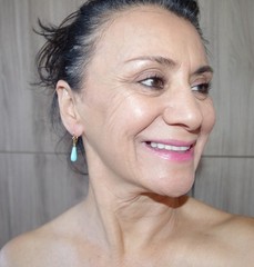 Vintage Gorgeous Genuine 1/20 14K GF Blue Turquoise Teardrop Lever back Earrings