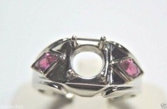 Antique Art Deco Setting 20K White Gold Mounting Hold 6 MM Ring Size 8 UK-P