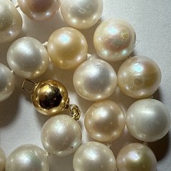 Choker Cultured Pearl 14k 9mm Ball Clasp 10mm Big Multicolor Pearls 16.5” Unused