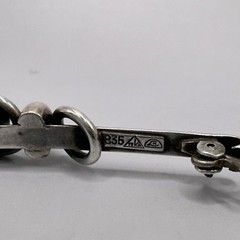 Modernist Bar Brooch Theodor Klotz Signed Teka 835 Handarbeit Silver Germany