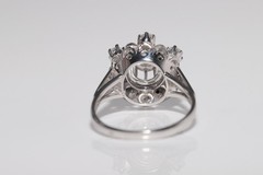 Antique Circa 1920s Art Deco 18k Gold Natural Diamond Decorated Ring