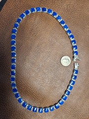 950 Fine Silver Lapis Lazuli Necklace Earrings Set 18” Modernist 38.9g