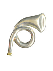 French Horn Brooch TAXCO Mexico Silver 925 Modern Design TV-73 Vintage, Music