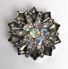 Delizza Elster Juliana Keystone Gray Kite Triangle AB Rhinestones Verified #4157