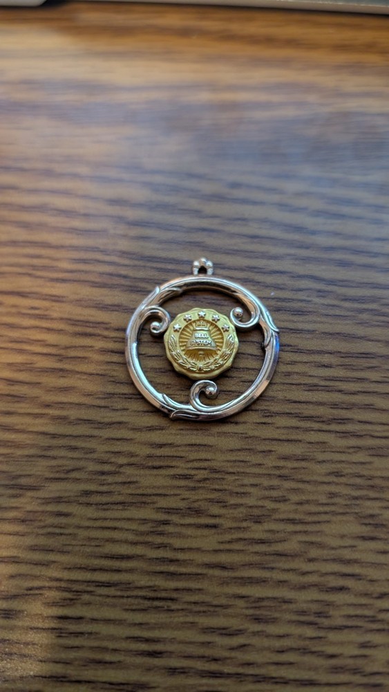 Rare Vintage 10K Gold Filled Bell System Telephone System Five Star Pendant