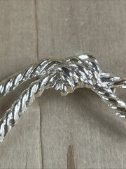 Knotted Rope Brooch Pin 2.5” Soft Gold Tone Textured