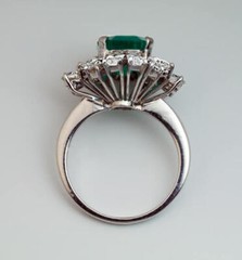 4.00CT Green Emerald Cut CZ Antique Art Deco Style Engagement Ring In 925 Silver