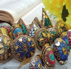 Lapis Lazuli & Mix Nepali Adjustable Rings For Women/Boho Rings Jewelry/Gift Her