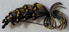 Smooth And Textured Metal Alloy Floral – Brooch / Pin – 1 1/4in x 3in LONG