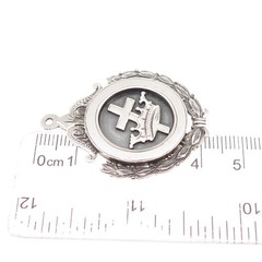 925 Sterling Antique Masonic Knight Templar General Excellence Medal Pendant