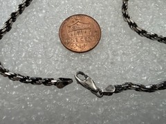21.4g .925 Silver Vintage made in Italy Rope Med Lock Crimp 24Inch Necklace