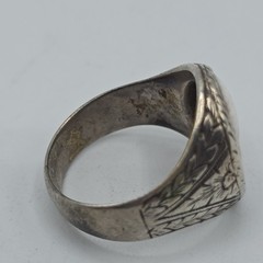 Vintage 925 Sterling Silver Shell Cameo Ring Hand‑Carved Portrait Sz 10.75