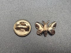 #0265 – Vintage Yellow Butterfly Lapel Pin Gold Tone Enamel Mini Butterfly…