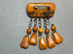 NATURAL OLD ANTIQUE YELLOW BUTTERSCOTCH BALTIC AMBER BROOCH 19,2 gr