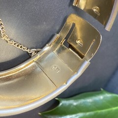 Vintage Bangle Bracelet Estate Jewelry Pre-Owned Textured Gold Plated Wash 7″