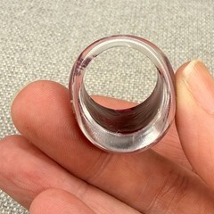 Vintage Ring Burgundy Domed Lucite Painted Flowers Boho Size 7.75