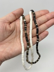 Vintage Y2K 90s Puka Shell Heishi Necklace Lot (10) Surfer Hawaiian Summer Beach