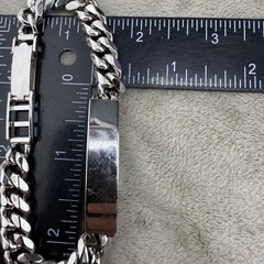 Vintage ID Bracelet Silver Tone NOT Engraved Adjustable 8.5”