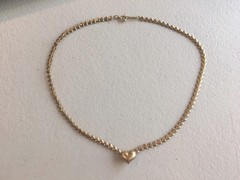 Avon Endless Heart Chain Necklace Gold Tone Vintage